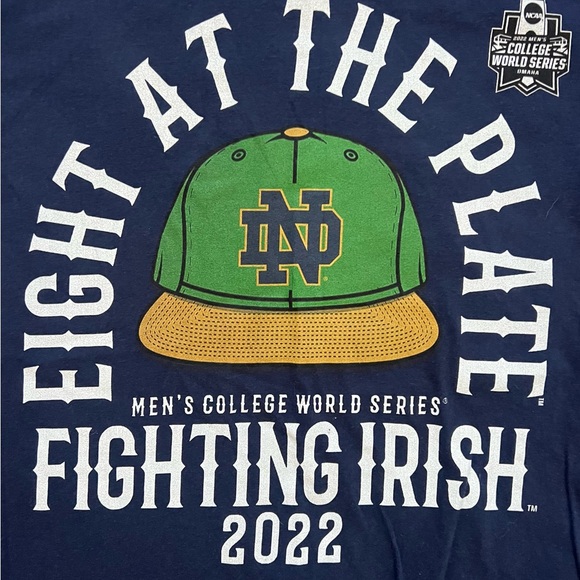 NWOT  Notre Dame Fighting Irish Baseball NCAA 2022 World Series Shirt Large - Picture 8 of 8
